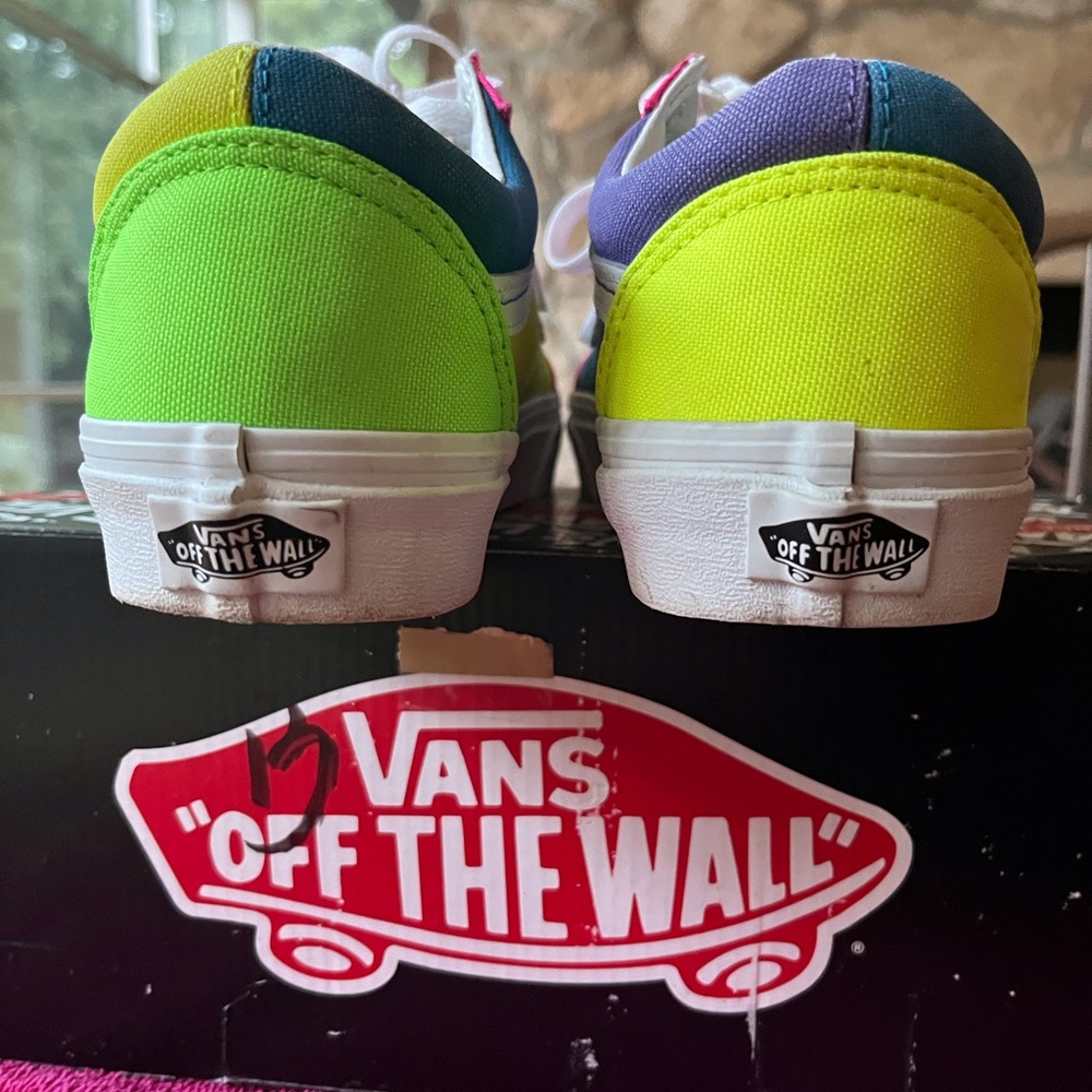 Vans Kids Low Top Sneakers - Neon Green & Bright Yellow
